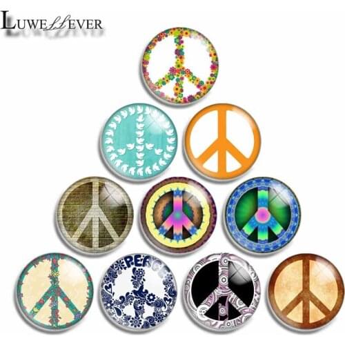 12mm 10mm 16mm 20mm 25mm 30mm 538 Peace Mix Round Glass Cabochon Jewelry Finding 18mm Snap Button Charm Bracelet