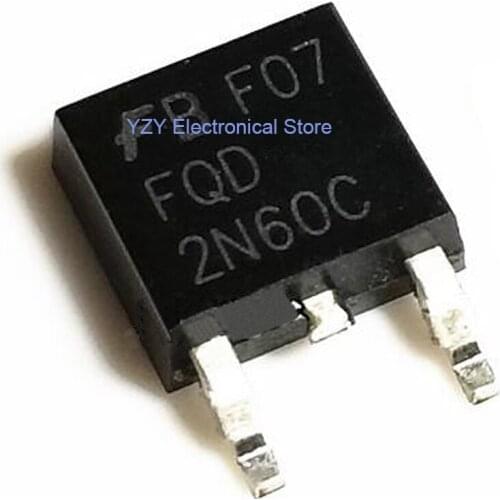 10PCS/LOT FQD2N60C TO-252 2N60C SOT-252 MOS 2N60 In Stock New Original IC Fast Shipping