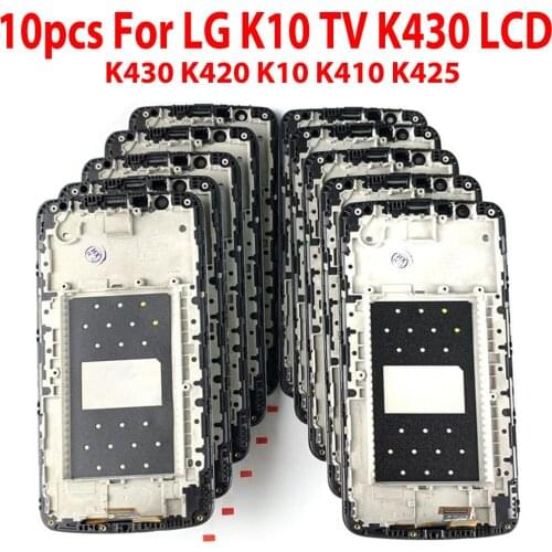 10Piece/lot Test For LG K10 TV K430 LCD Display Touch Screen Digitizer For LG LTE K430DS K420N K430DSF with frame K10 TV LCD