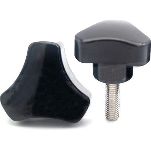 2pcs M5 stainless steel triangle hand screw square plastic head adjustment round arc type knob handle bolt 10mm-70mm length