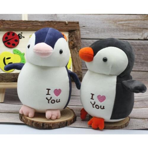23cm Stuffed animal Lovely Penguin doll Soft Plush toys I love you heart shape toys Romantic Birthday Gift Room decoration toys