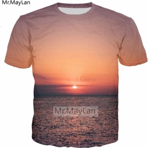 3D Print Trees Sky Sunset Clouds T shirt Men/Women Hipster T-Shirt Streetwear Male Tshirt 2018 Hiphop Boys Tee Clothing Harajuku