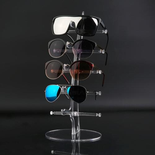 5 Pair Sunglasses Glasses Fashion Acrylic Show Rack Counter Eyeglasses Display Stand Holder Transparent Hot Organizer