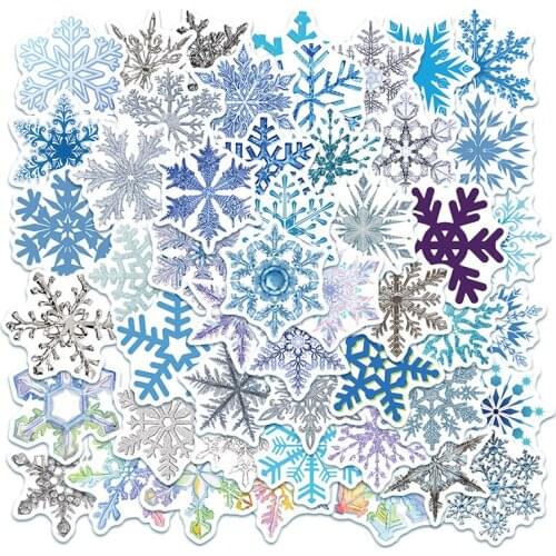 50Pcs/lot Christmas Snowflakes electrostatic Stickers for Glass Window wall stickers Xmas Decorative Design Decor Home Decals