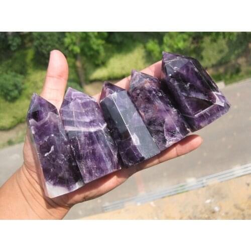 500g Natural dreamy banded chevron amethyst healing crystal point 5pcs/lot