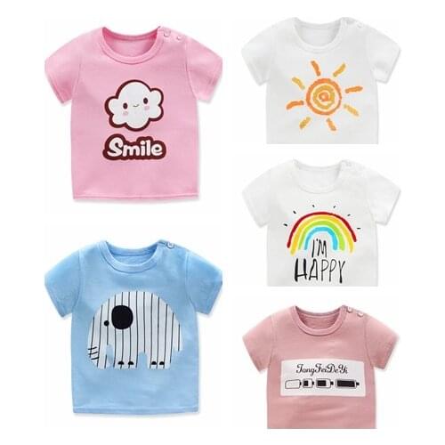 Children Round Neck Short Sleeve Shirt Boys And Girls Cotton Printed T-shirt Baby Clothes Summer Children T-shirt