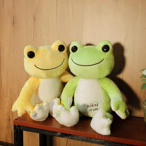 53cm Lovely Smile Frog Plush Toy Soft Cartoon Dressed Frog Stuffed Animal Doll Kids Sleeping Toys Children Birthday Presents