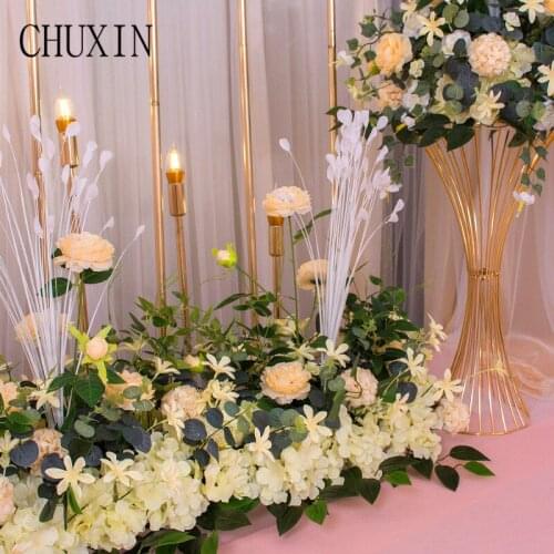 NEW Artificial flower ball rose Peacock grass road lead wedding flower row wedding arch scene layout home Holiday decoration