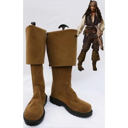 Pirates of the Caribbean Jack Sparrow Boots Cosplay Halloween Party Johnny Depp Costume Shoes European Size