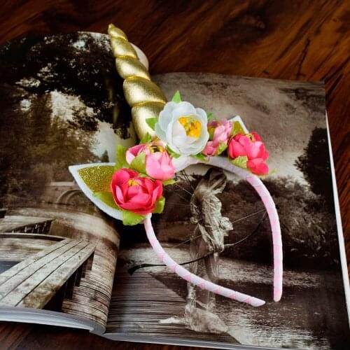 Glitter Unicorn Horns Headbands for Girls and Kids Unicorn Headband Hair Accessories Flowers DIY Unicorn Party