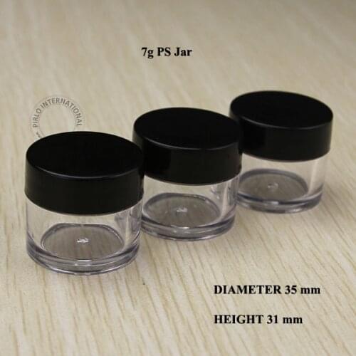 100x 7g Empty Cosmetic Jars Packaging Small Plastic Jar With Lid Sample Containers Pot Box For Nail Polish Powder Glitter Art