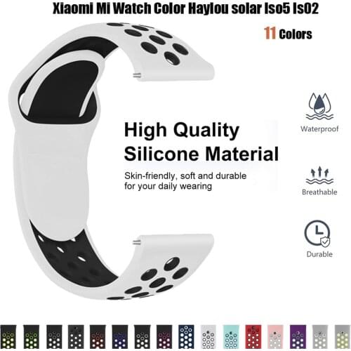 Strap for Xiaomi Mi Watch Color haylou ls02 Silicone Watch Bands Replacement Wrist belts for xiaomi haylou soalr ls05 Bracelets