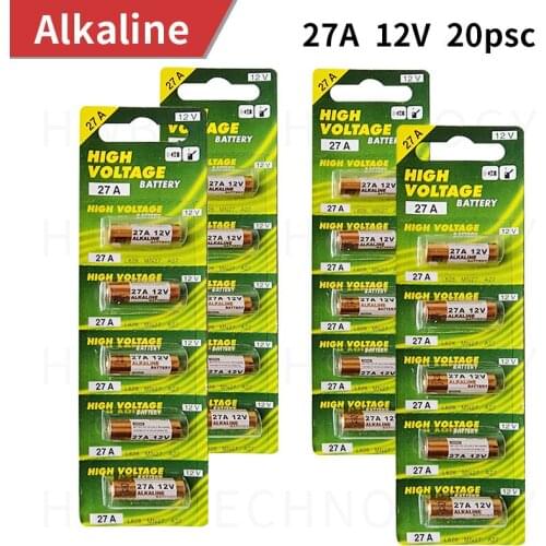 20pcs/lot 12V 27A A27 Alarm-Remote Dry Alkaline Battery Cells 27AE 27MN High Capacity Car Remote Toys Calculator DoorBell