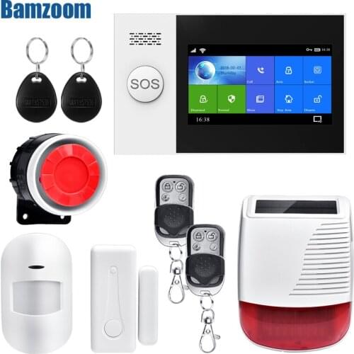 W4B LCD Keypad WIFI GSM Home Burglar Security Wireless Wire Alarm System Motion Detector APP Control Fire Smoke Detector