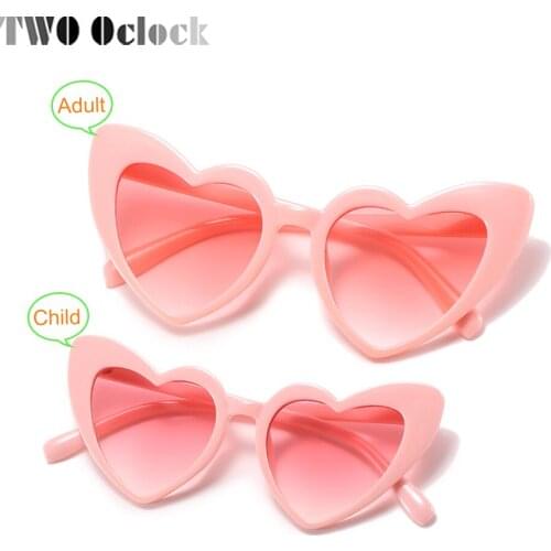 Parent-child Sunglasses Mother Kids Baby Girl Family Matching Sun Glasses Round Heart Shaped Shades Points UV Sunglases Eyewear