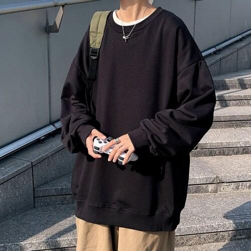 Harajuku Sweatshirts Men 2021 New Streetwear Unisex Couple Basic Pullover Outwear