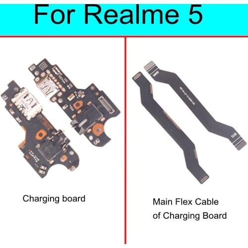 For Realme 5 USB Charging Dock Port Connector main Microphone Mic Audio jack Board flex cable