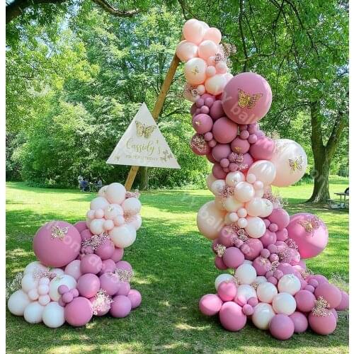 Pastel Balloons Garland Arch Set Macaron Peach Hot Pink Balloon Diy Toys Globos Wedding Birthday 1st Baby Shower Party Decor