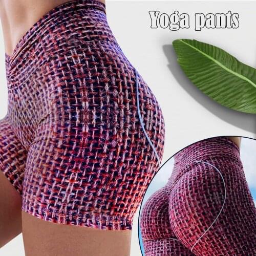 High Waist Running Yoga Shorts Femme Printed Hips Fitness Casual Women Short Pants Biker Cycling Jogger Athletic Elasic Leggings