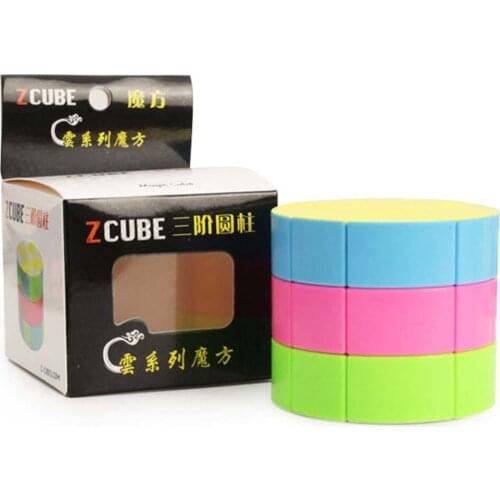 Z CUBE Cloud Series 3x3x3 Cylinder Magic Cube Colorful Strange Shape Stickerless Speed Cube Educational Puzzle Toys for Children