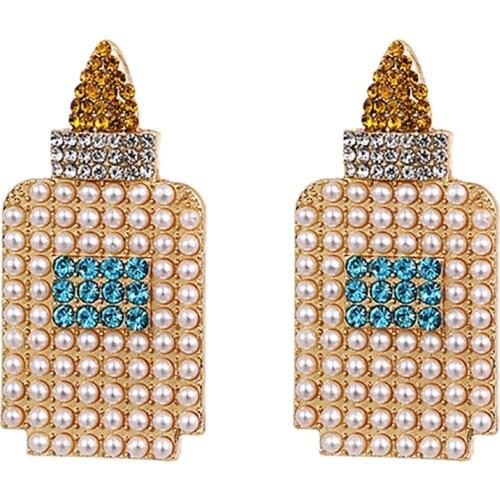 ZHINI 2021 Luxury Charming Imitation Pearls Big Earrings for Women Simple Personality AAA Zircon Dangle Earring boucle d’oreille