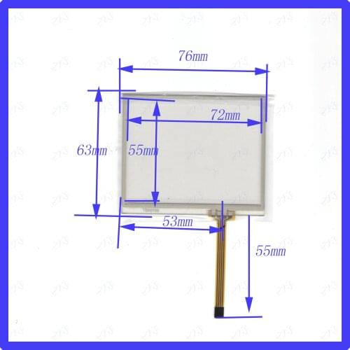 ZhiYuSun 5PCS/LOT TSA0159 76mm*63mm 3.5inch 4-wire resistive touch panel for Car DVD, 76*63 GPS Navigator screen glass
