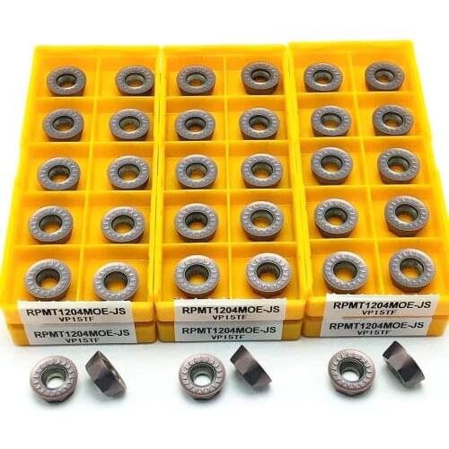 10 pieces of RPMT1204MOE RPMW1003MOE RPMT10T3MO E JS VP15TF high quality CNC metal inner round carbide blade RPMT 1204