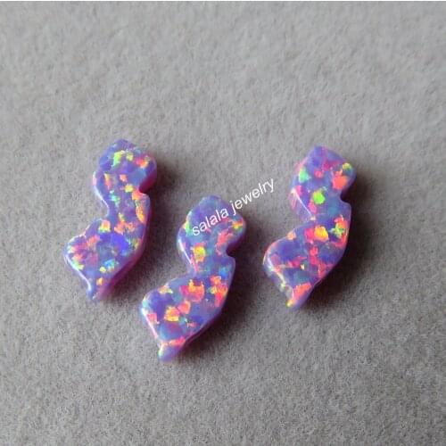 20pc/lot 5.6x13mm NJ Opal Synthetic New Jersey Map Opal for Bracelet Synthetic Island Opal stone for DIY Jewelry
