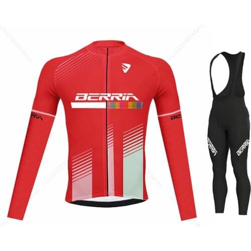 2021 BERRIA Spring Cycling Jersey Set Long Sleeve Autumn Quick-Dry pro Racing Team Uniform Premium Anti-UV Downhill Cycling Suit