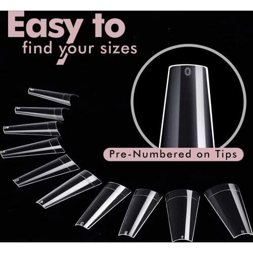 500Pcs Multiple Size Female Beauty Convex Transparent False Manicure Nail fake nails nails nailart press on nails nail tips nail