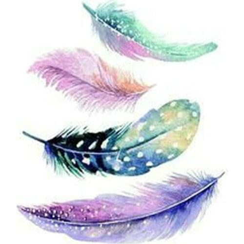 Diamond painting color feather full square / round drill landscape 5d diamond mosaic diamond embroidery crafts stickers