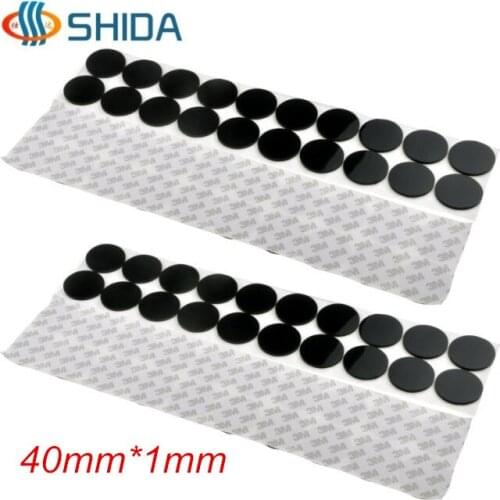 Free Shipping Black 50PCS 40*1mm Anti Slip Self-Adhesive Silicone Rubber Feet Pads Flat Silica Gel Bumper Shock Absorber Pads
