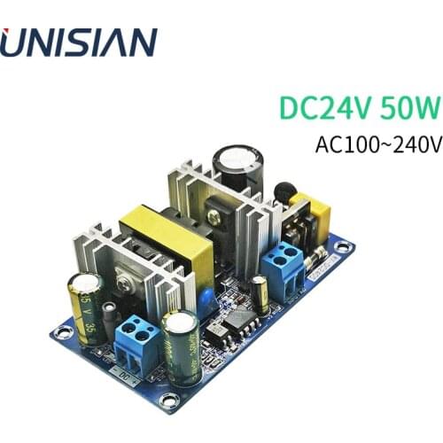 UNISIAN 50W DC24V Power Supply Module AC100-240V To DC 12V 2A 3A Switching Power Adapter For Amplifier