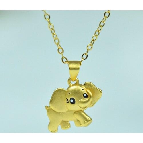 Trendy 925 Sterling Silver O Chain Necklace For Women Jewelry Cute Gold Elephant Pendant Necklace Princess Accessories Birthday