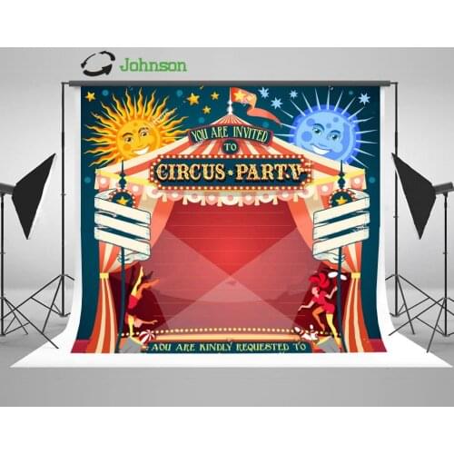 Circus Tent Poster Star Sun Birthday Carnival Park Stage backdrop polyester or Vinyl cloth Computer print wall Backgrounds