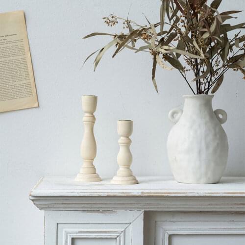 Wood Candle Holder For Home Decorations Wooden Candlestick Candelabros Vintage Candle Stand Wedding Decoration Candle Holder