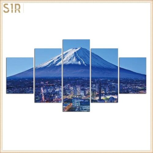 HD 5 Pieces Scenic Snow-capped and Lakes Pictures Posters Wall Art Home Decor for Living Room Painting Wall Art Anime Poster