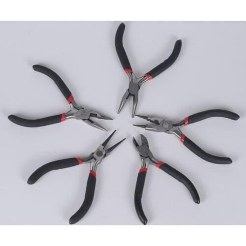 Multi-Type Black Handle Anti-Slip Splicing Fixing Tools For Jewelry Making Long Needle Round Nose Cutting Wire Pliers