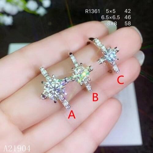 KJJEAXCMY boutique jewelry 925 sterling silver inlaid Mosang diamond womens ring A with certificate