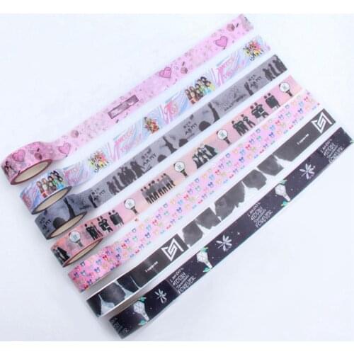 KPOP Paper Tape Got7 TWICE EXO SUPER M Photo Sticker Paper Masking Scrapbook Notebook Sticker Cute Washi Tape