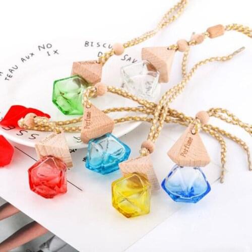 Creative Car Perfume Pendant Perfume Empty Bottle For Essential Oil Diffuser Ornament For Car Auto Rearview Mirror Hanging Decor