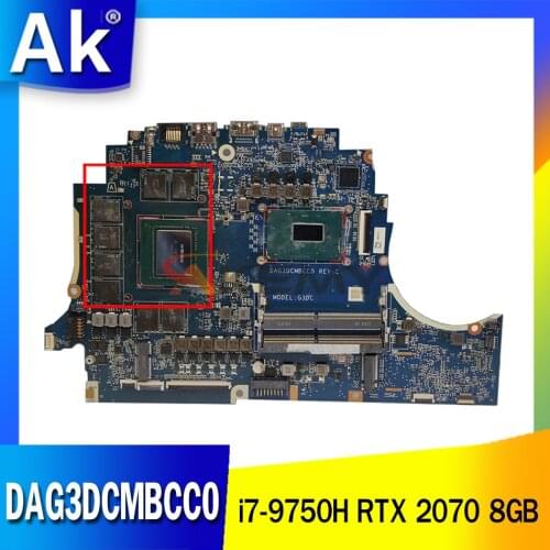 For HP OMEN 15-DC Laptop motherboard DAG3DCMBCC0 mainboard with RTX 2070 8GB GPU + i7-9750H CPU 100% working well