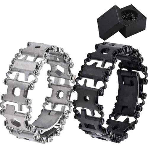 Multifunction Bracelet Tread Bracelet Stainless Steel Bolt Driver Tool Kit Friendly Wearable Bike Pesca Multitool Tool