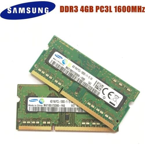 SAMSUNG 4G 1RX8 PC3L 12800S DDR3 1600Mhz 4gb Laptop Memory 4G pc3l 12800S 1600 MHZ Notebook Module SODIMM RAM