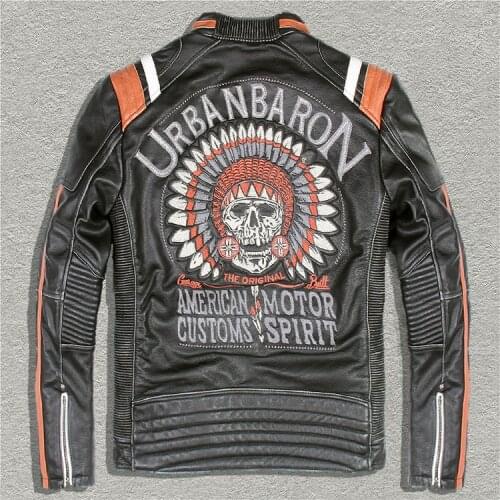 Free shipping,Brand new cowhide leather Jackets,mens genuine Leather biker jacket.cool motor biker vintage coat