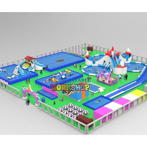 Land inflatable pool park project One-stop Water Project Matching