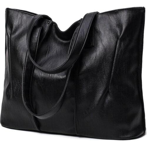 2020 new womens bag PU leather solid color large capacity tote bag womens bag shoulder bag casual handbag