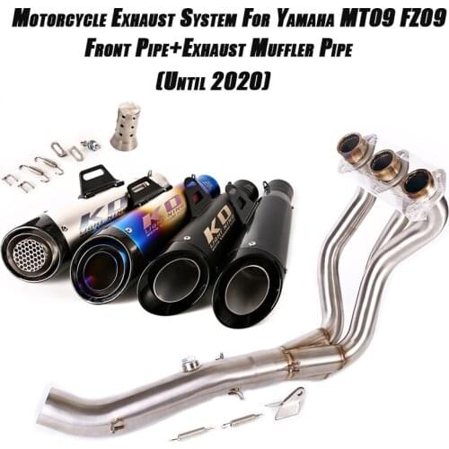 Front Link Pipe Stainless Connect 51mm Exhaust Muffler Tube DB Killer Motorcycle Full Set Vent System Silp on For Yamaha MT09
