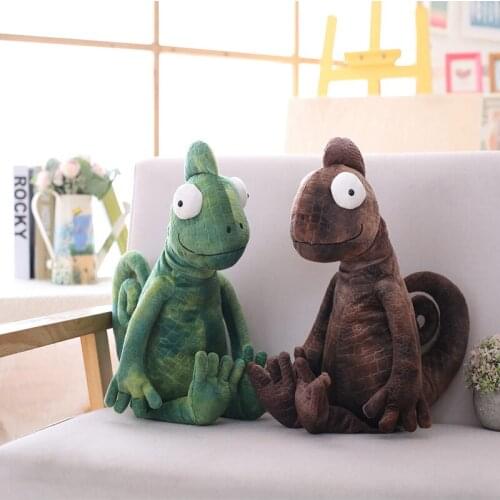 Wholesale 35/53CM cartoon chameleon plush toy doll,funny big eyes filled animal lizard doll,home decoration,holiday gift,kid toy