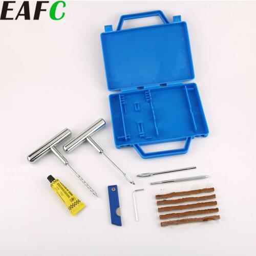 Portable Car Tire Repair Kit 11pcs DIY Easy Repair Tyre Puncture Repair Tool for Car Motorcycles ATVs Lawnmowers Tractors Trucks